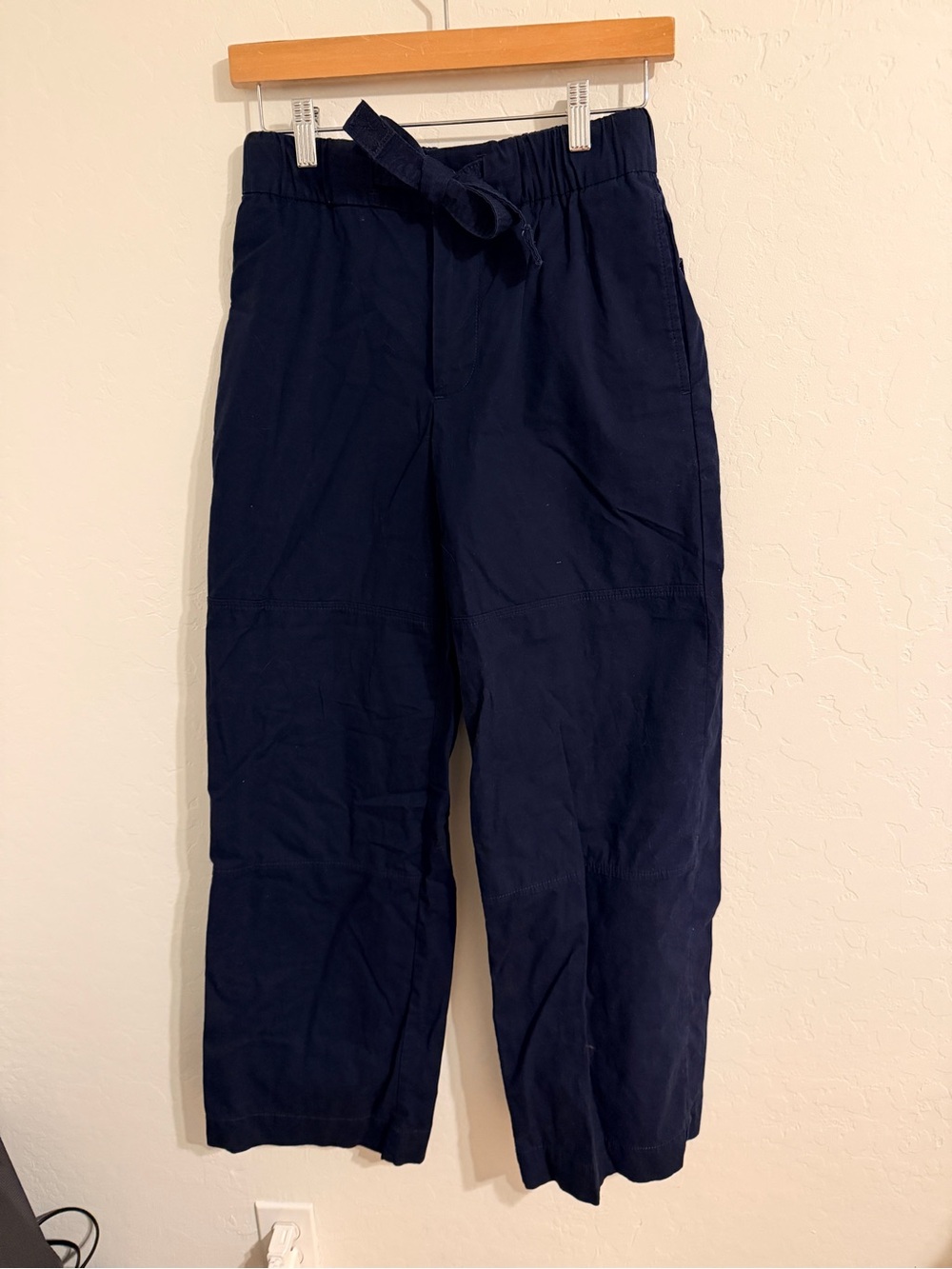 Banana Republic Navy Elastic Drawstring Chinos Straight Leg XS Blue